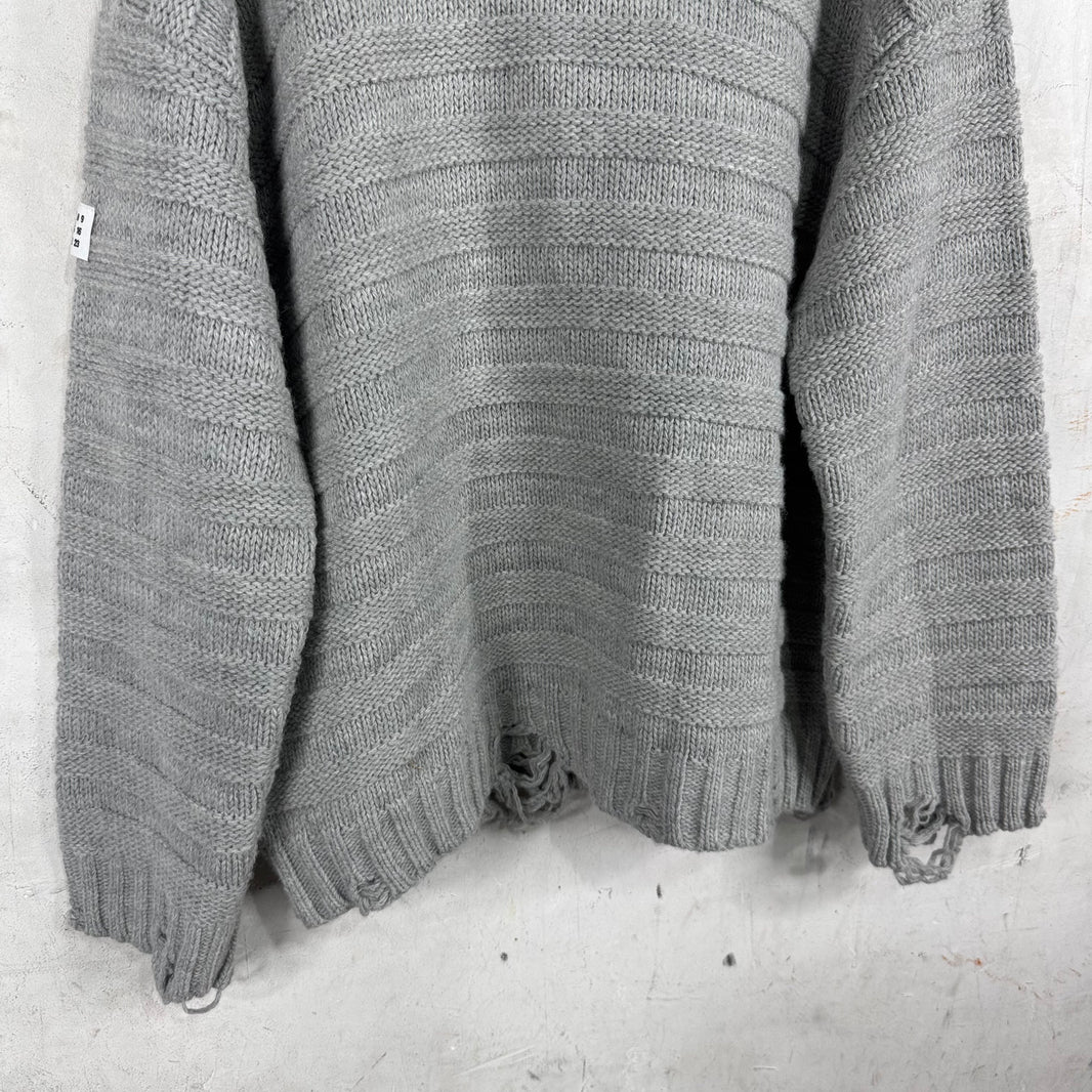 Margiela MM6 Grey Frayed Cardigan