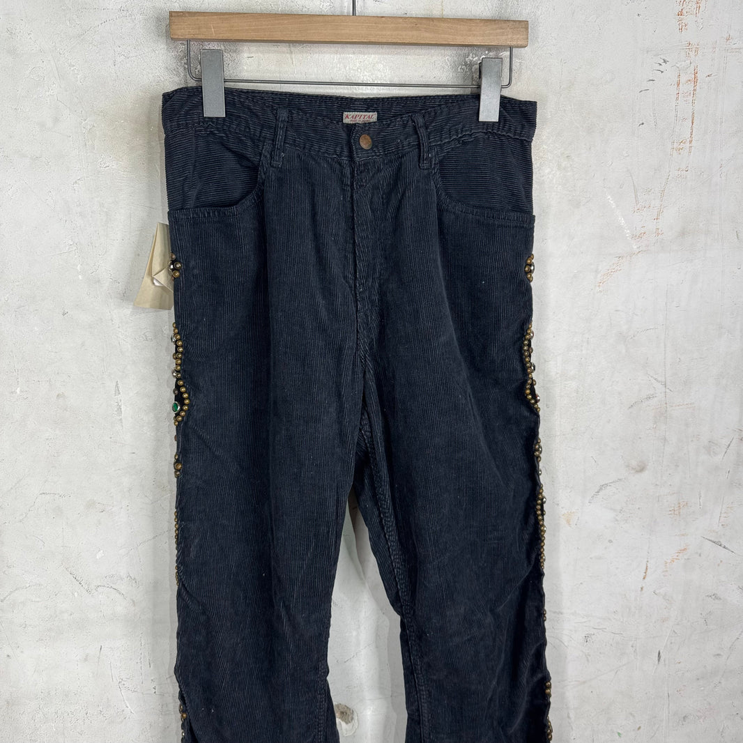 Kapital Corduroy Bondage Laced Gemstone Pants