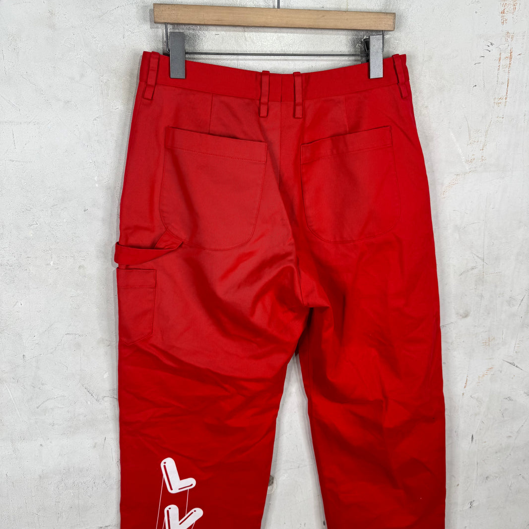 Louis Vuitton Red Uniformes Carpenter Pants