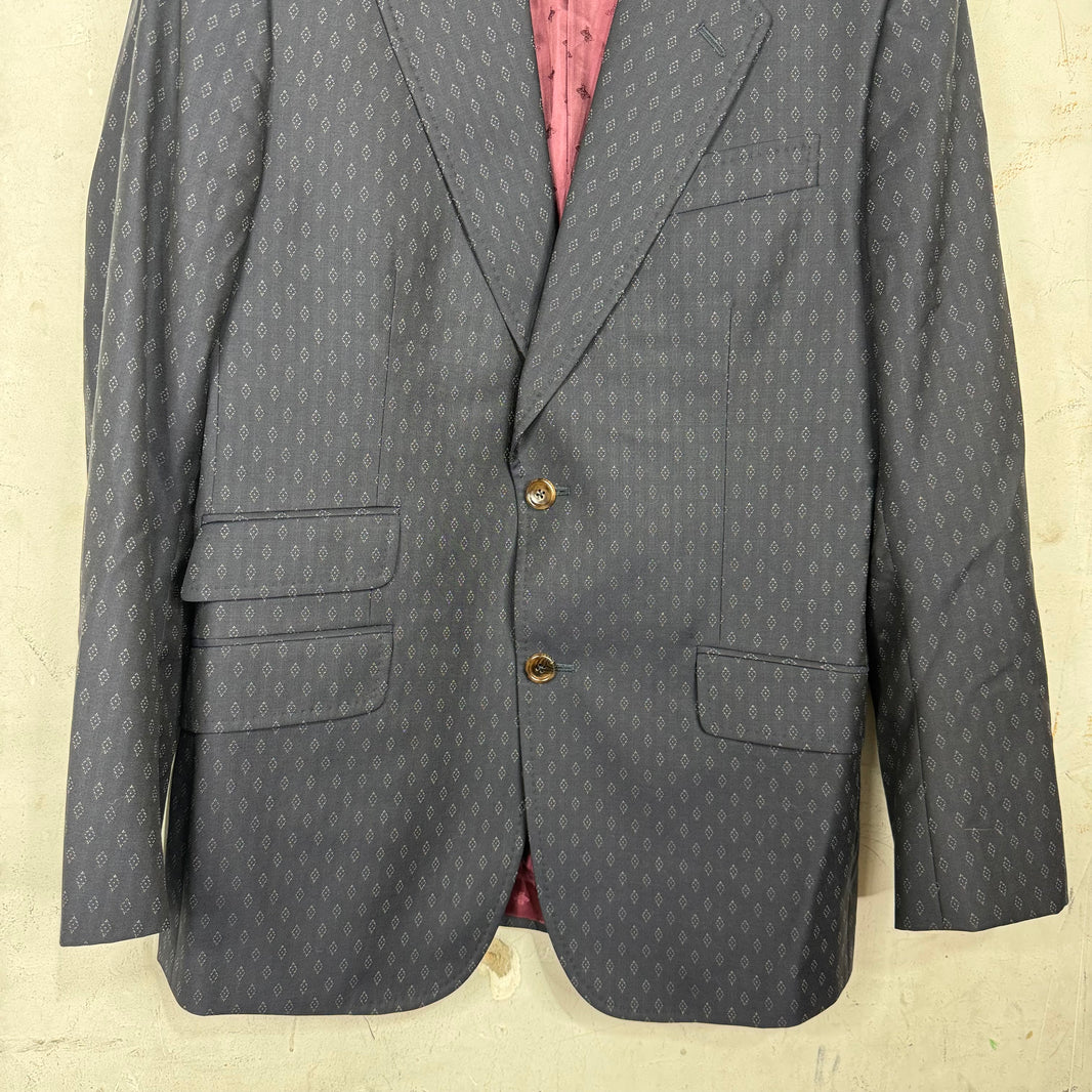 Gucci Diamond Weave Navy 2 Piece Suit Set