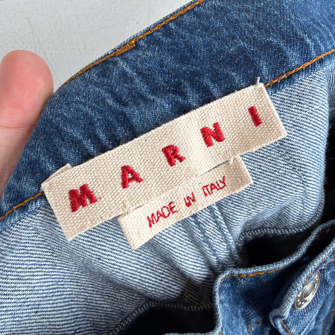 Marni Stone Washed Organic Denim Mohair Trousers