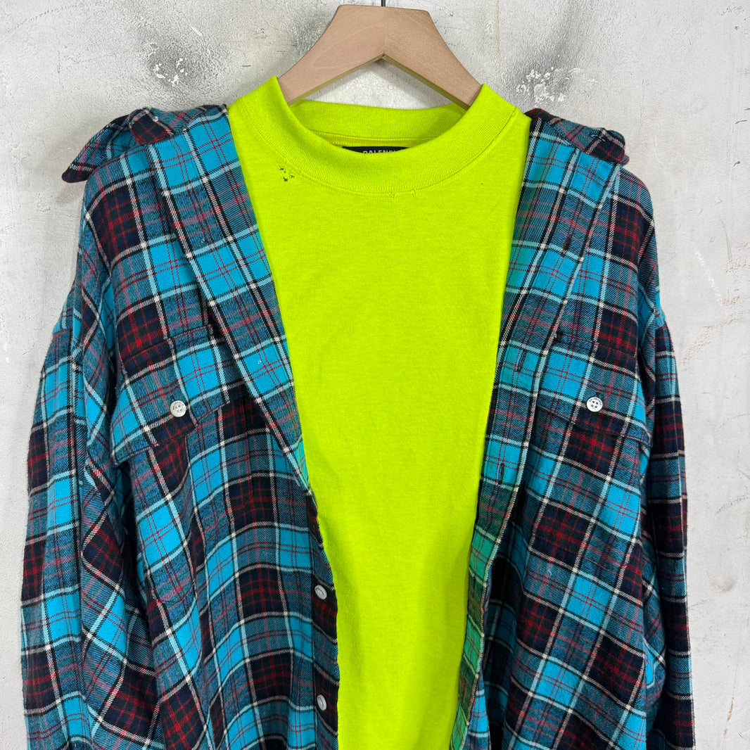 Balenciaga Layered Trompe Flannel Shirt