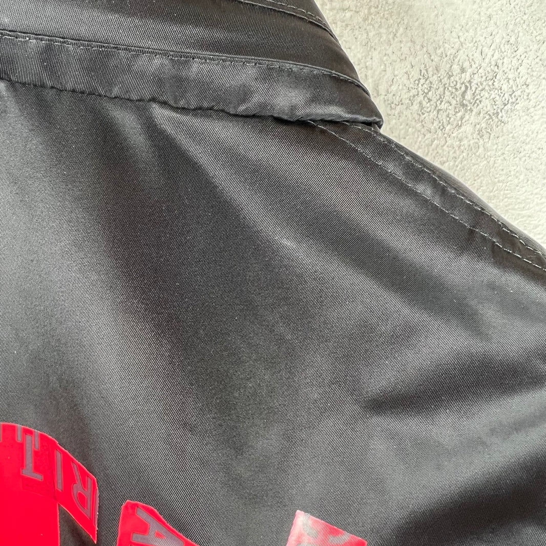 Balenciaga Sample Black Nylon Red Tape Coaches Jacket
