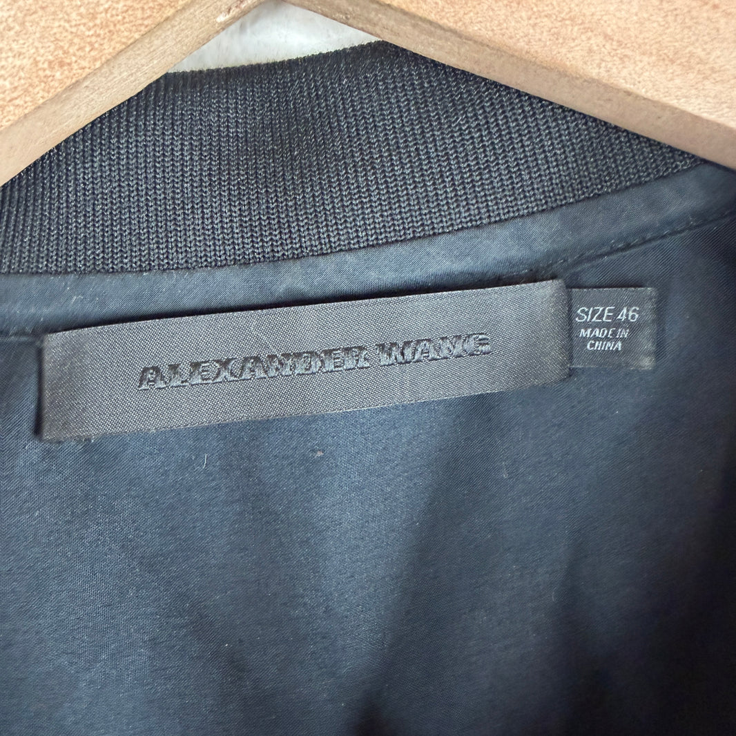 Alexander Wang Navy Zip Detail Button Up Shirt
