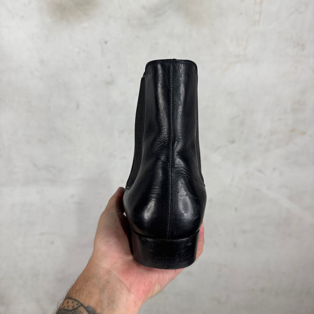 Saint Laurent Black Leather Wyatt Boots