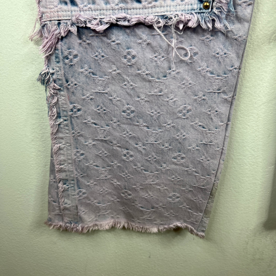 Louis Vuitton Purple Flayed Monogram Flared Carpenter Jeans