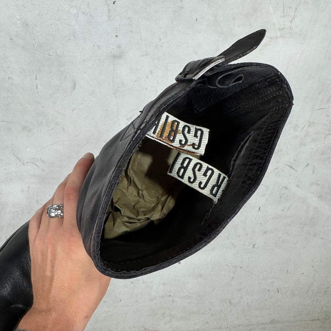 Dirk Bikkemberg Black Leather Pull On Boots