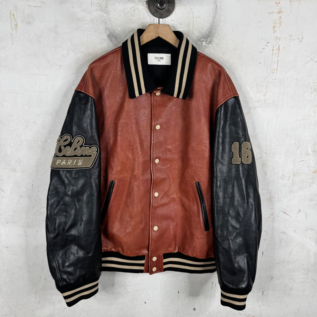 Celine Chenille Patched Leather Varsity