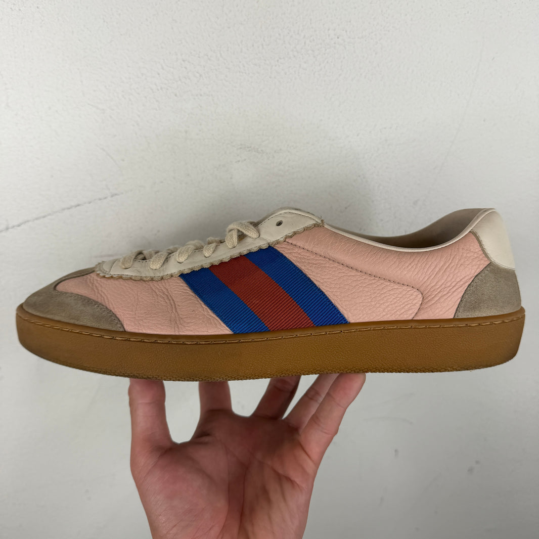 Gucci Pink G74 Web Low Sneakers