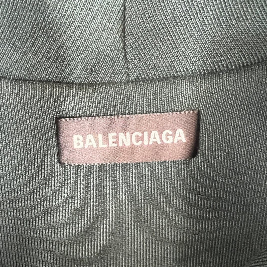Balenciaga Blue/Green Twinset Hooded Denim Jacket