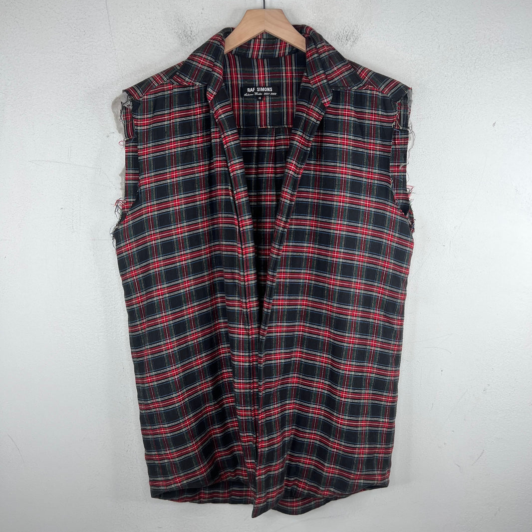 Raf Simons '02 Riot Riot Riot Sleeveless Flannel