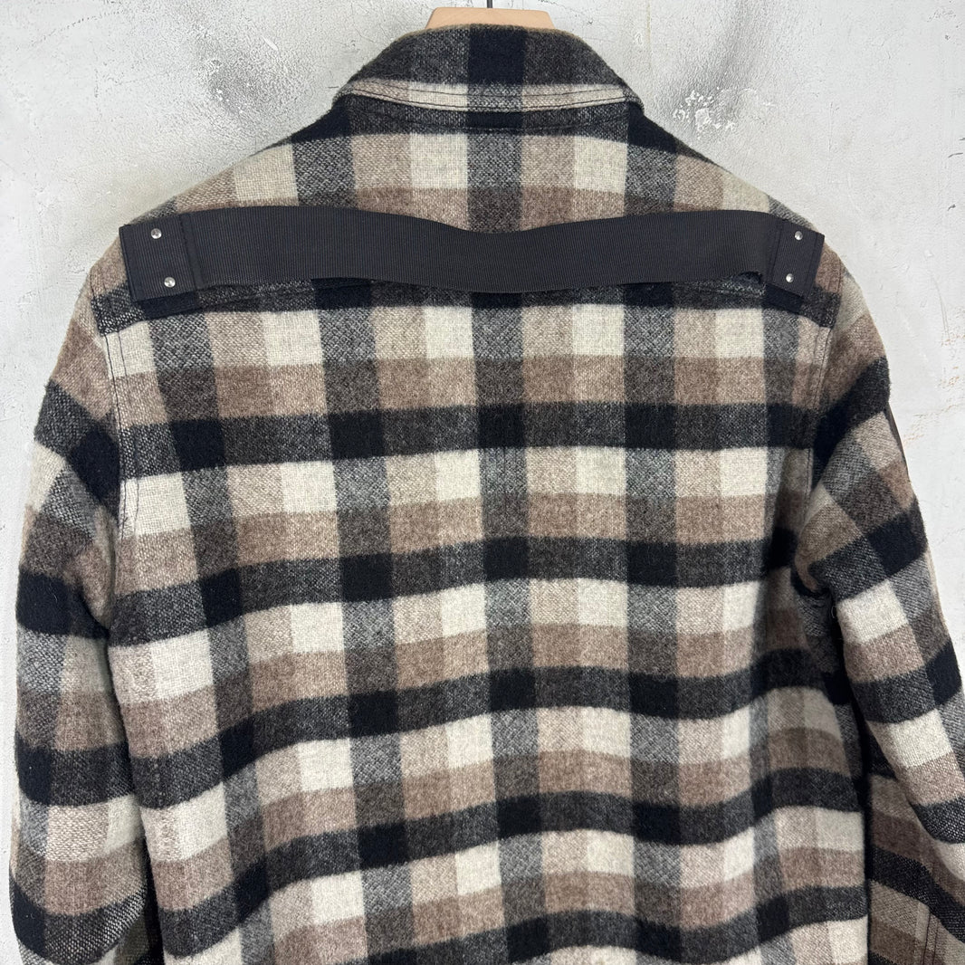 Rick Owens Heavy Wool Backstrap Patched Flannel