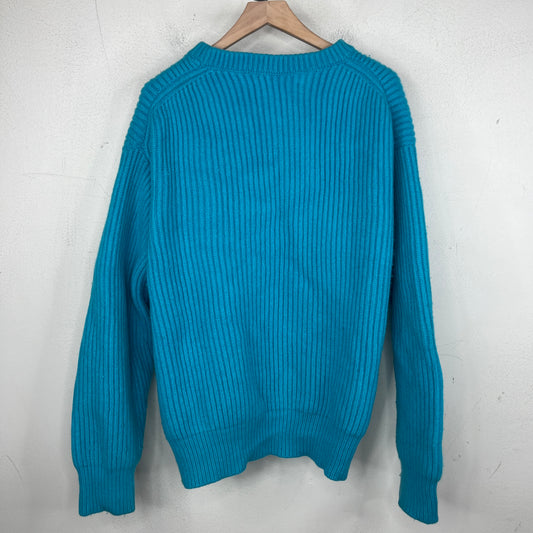 Jil Sander Blue Asymmetric Knit Sweater