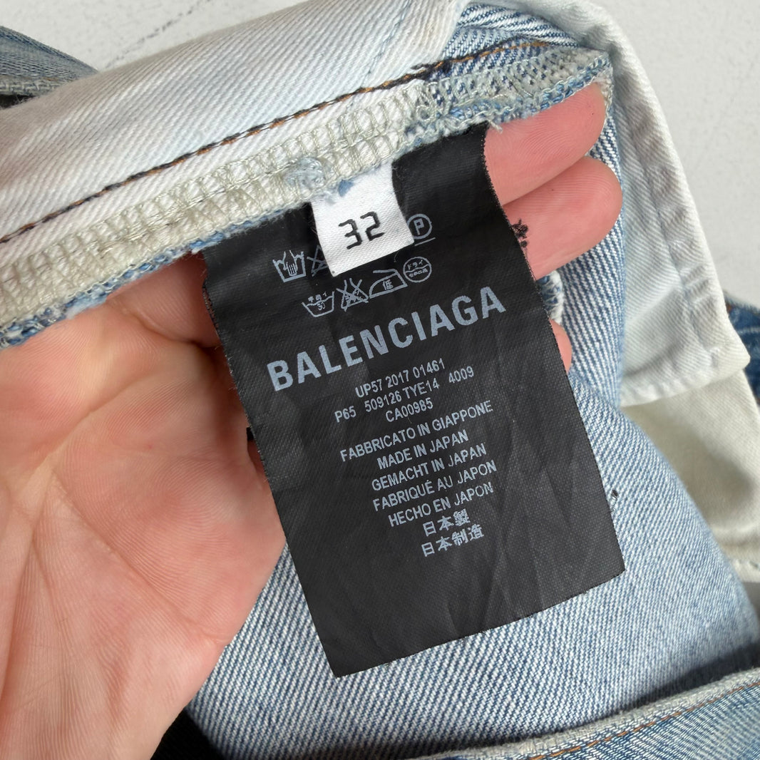 Balenciaga Blue Denim 3 Way Convertible Jeans