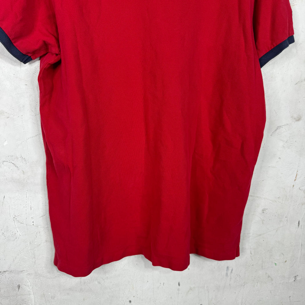 Ralph Lauren Plaid "3" Red/Navy Polo