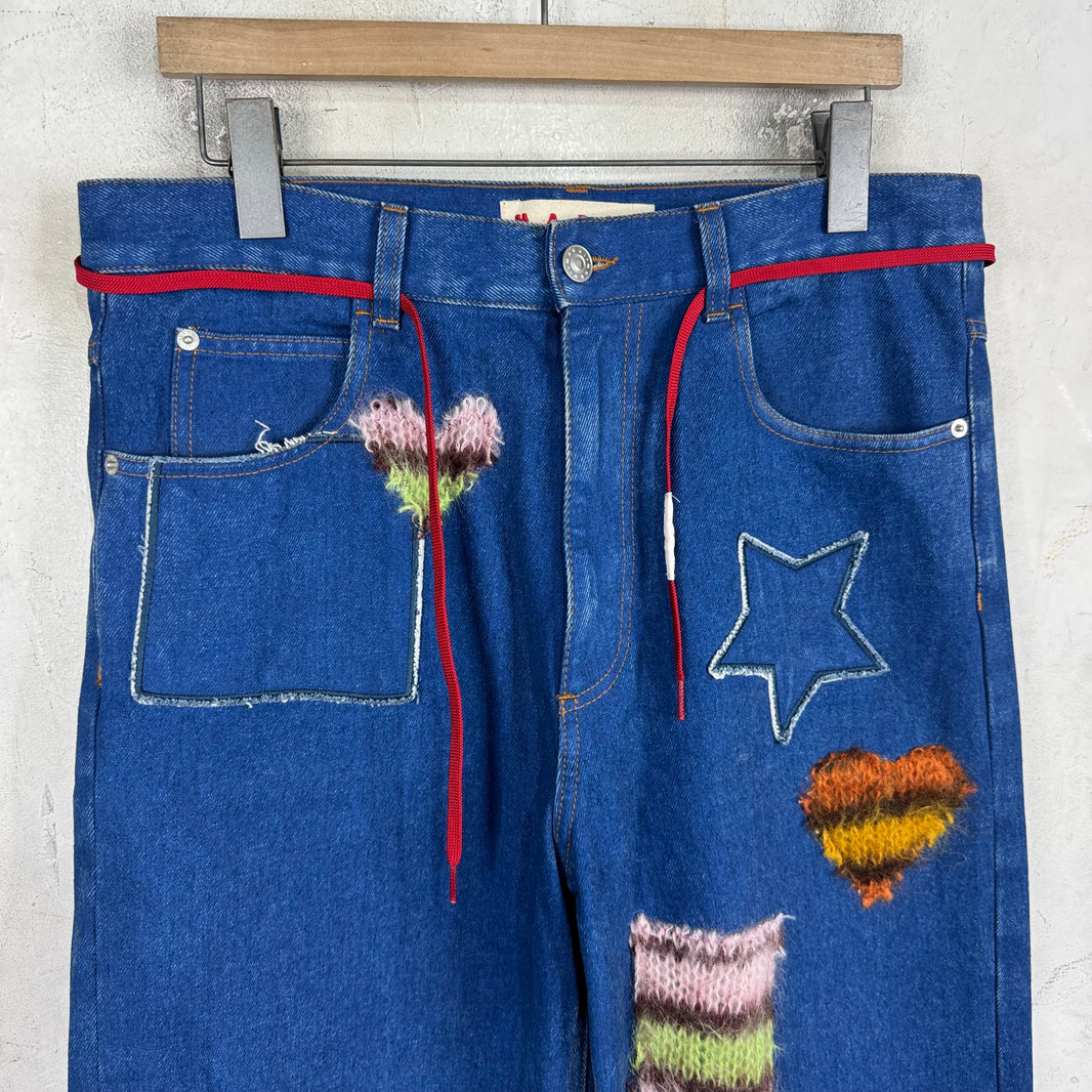 Marni Baggy Patchworked Darkwash Jeans