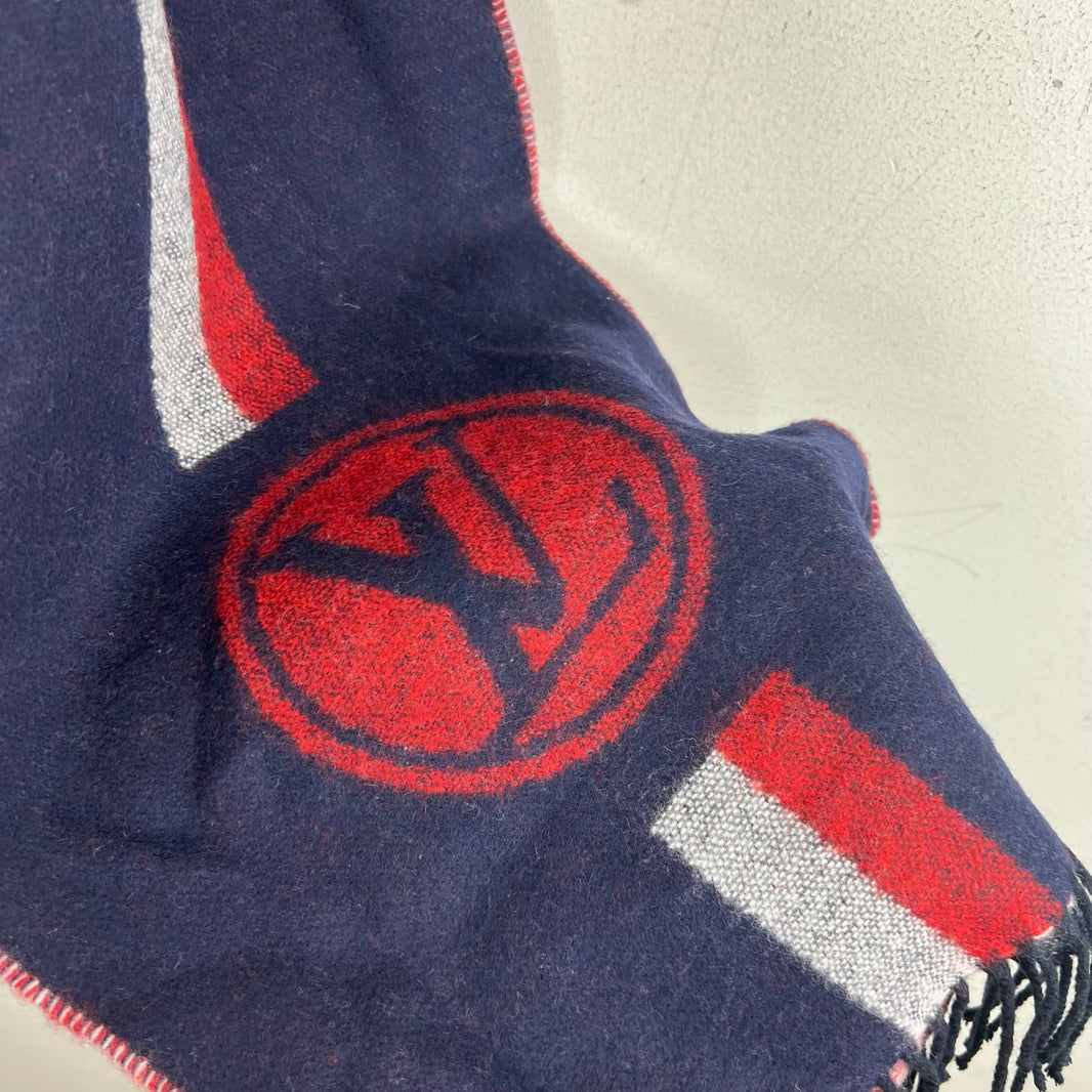 Louis Vuitton Blue Wool Scarf