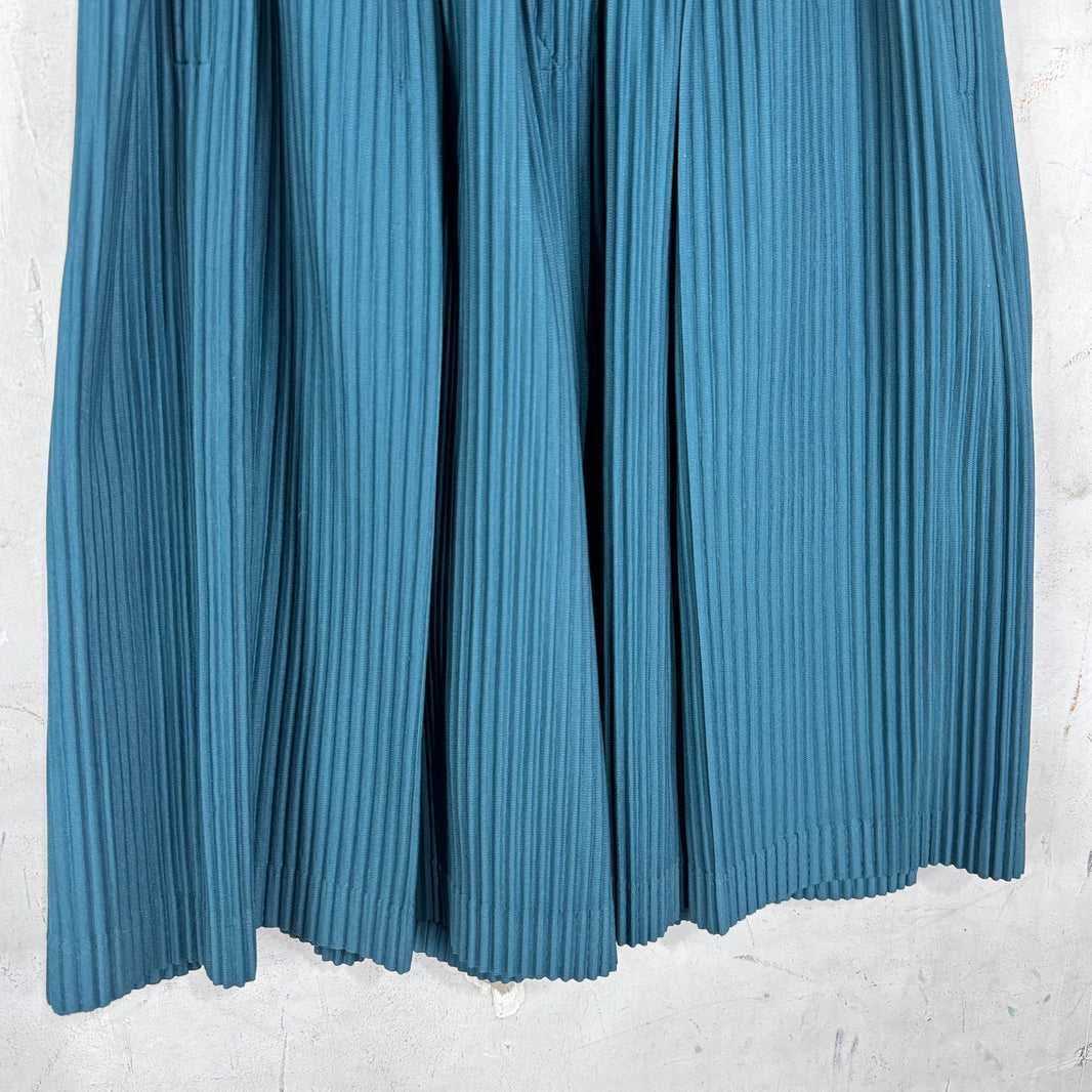 Issey Miyake Teal Skirted Pleates Shorts