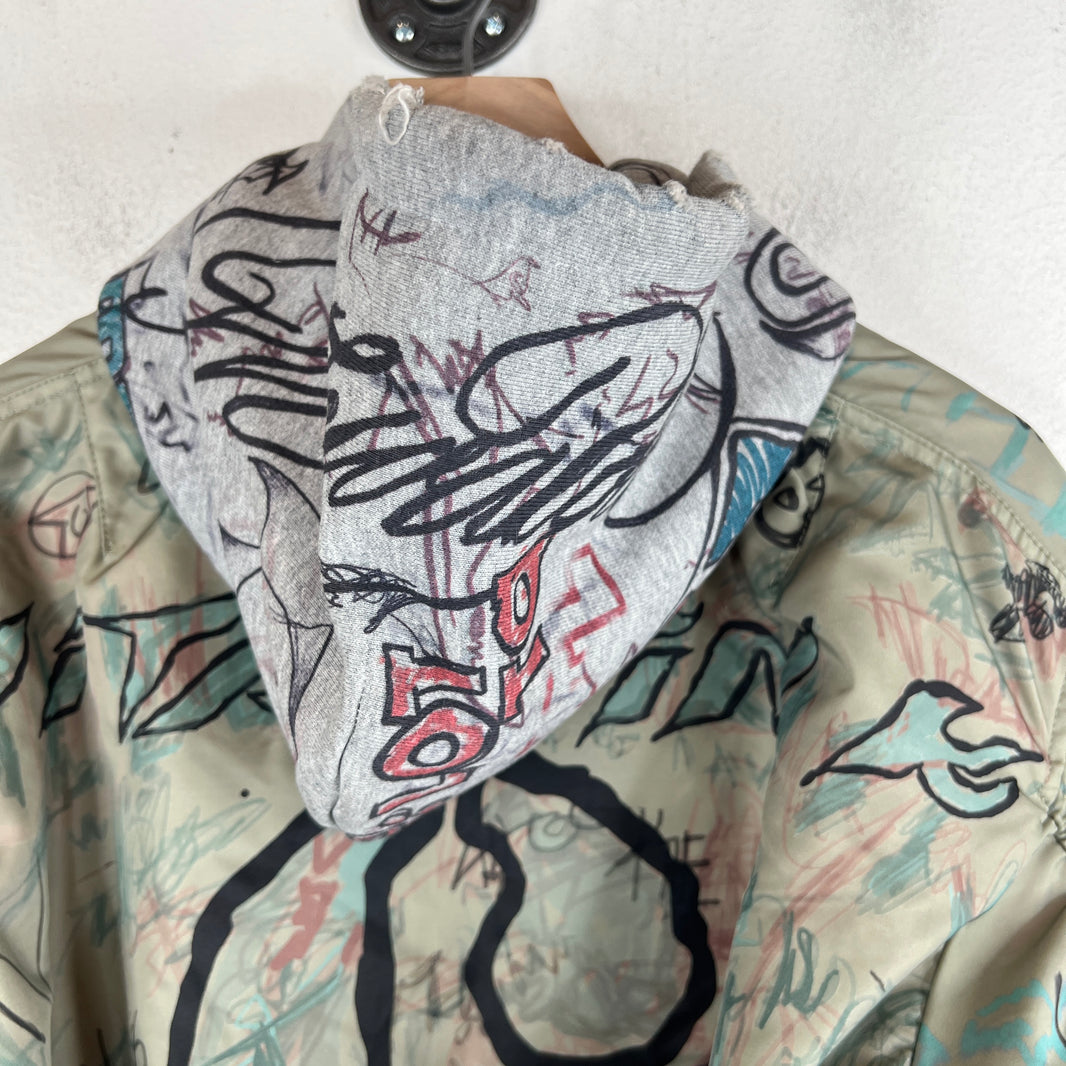 Mowalola Hooded Graffiti Bomber Jacket