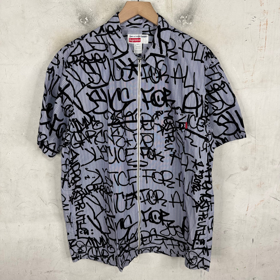 Supreme x CDG Scribble Zip Shirt
