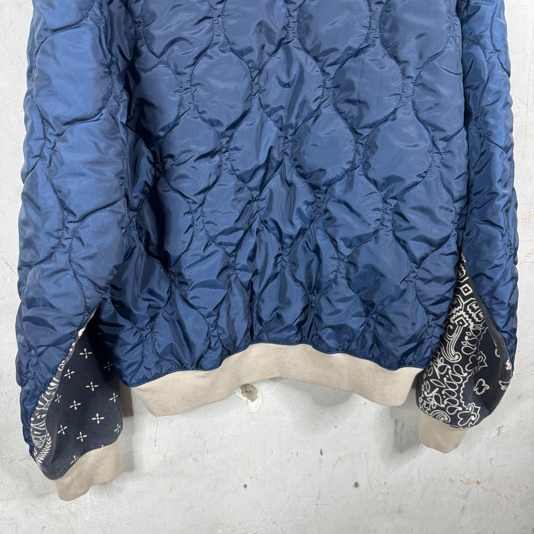 Kapital Hybrid Quilted Paisley Zip Hoodie