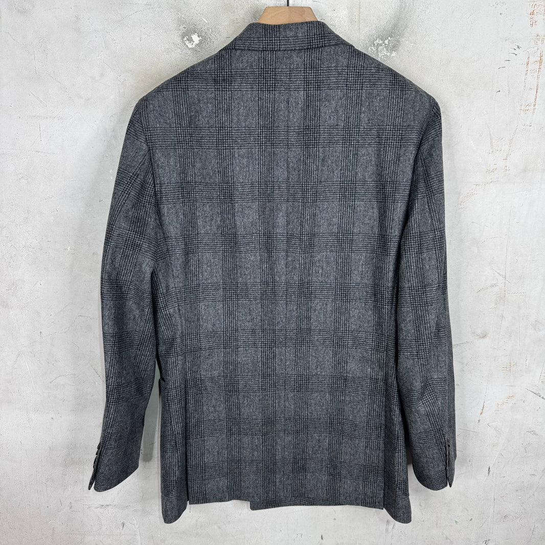 Drakes Plaid Double Breasted Blazer