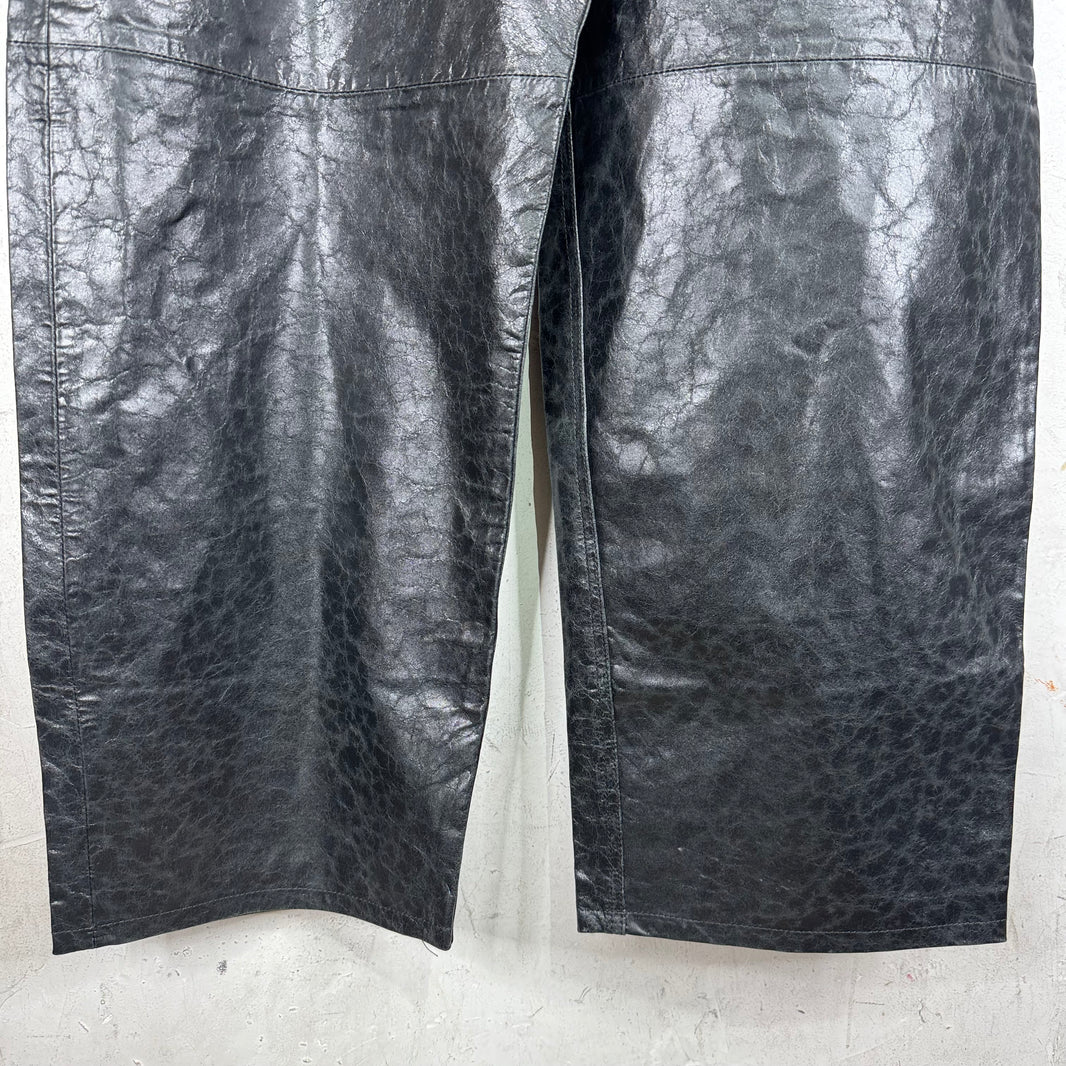 424 Paper Leather Wide Leg Pants