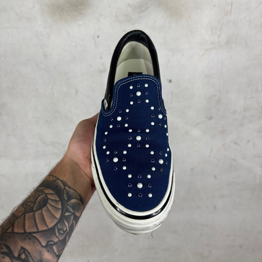 Vans OTW Navy Pearlized Classic Slip Ons