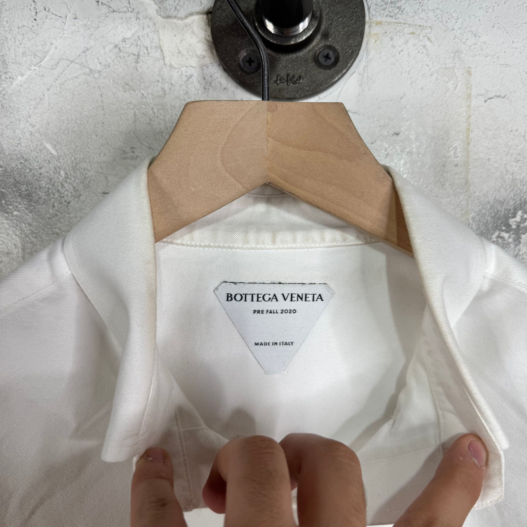 Bottega Veneta White Canvas LS Button Up
