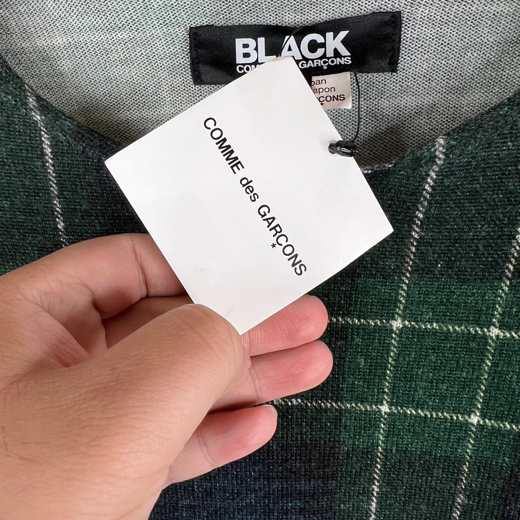 CDG BLACK Plaid Check Wool Sweater