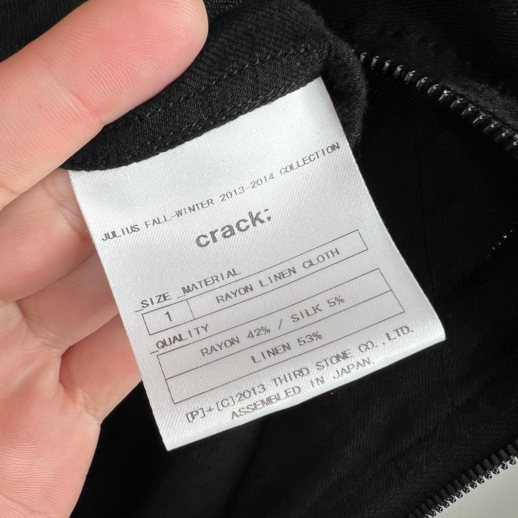 Julius Black Long Neck Crack Jacket