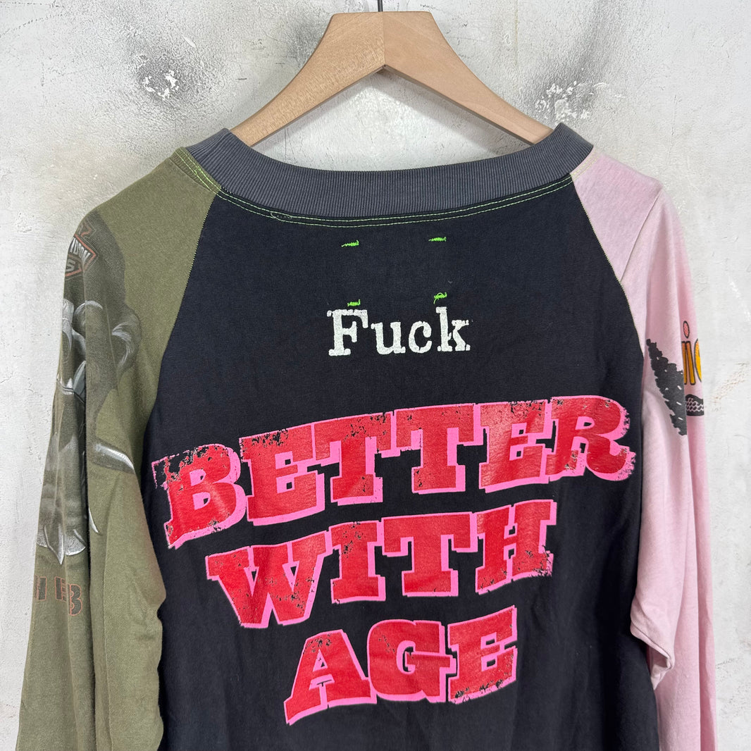 Better With Age Patchwork L/S Graphic T-Shirt