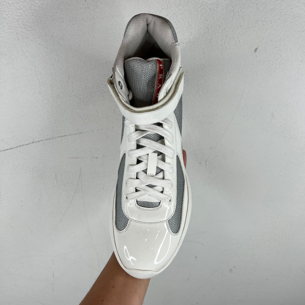 Prada Patent Leather High-Top America's Cup Sneakers
