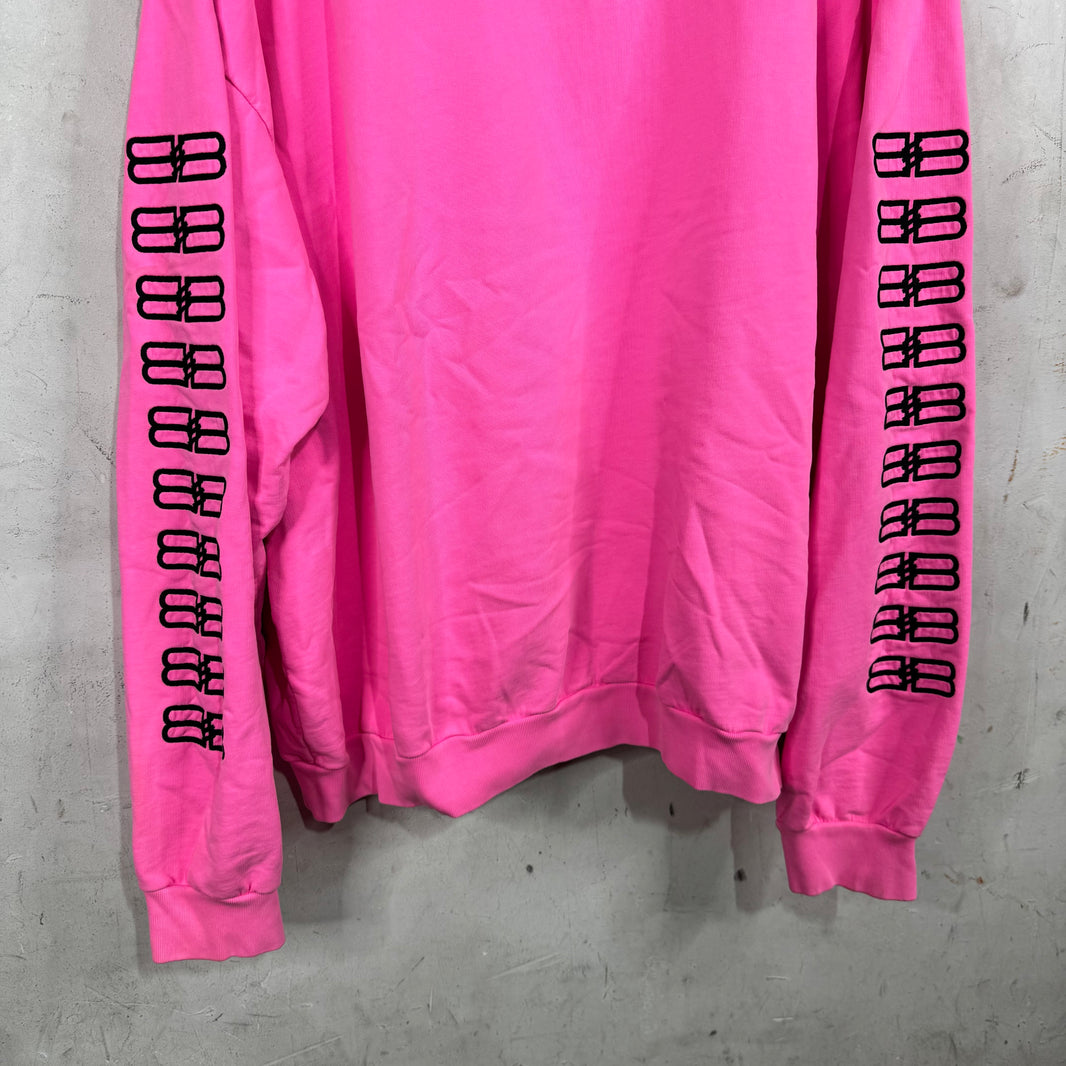 Balenciaga Pink Paris Icon Logo Crewneck