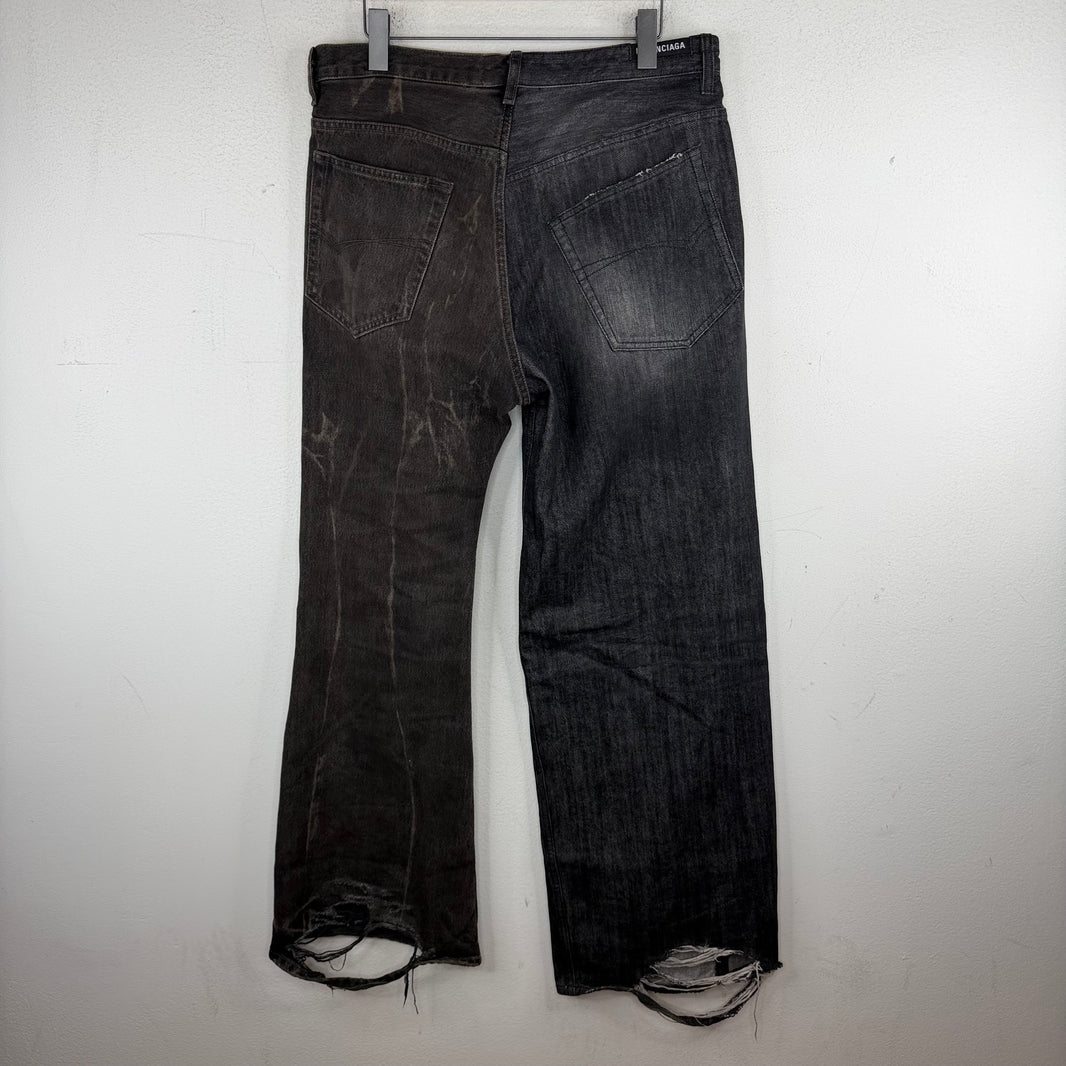 Balenciaga Black/Gray 50/50 Jeans