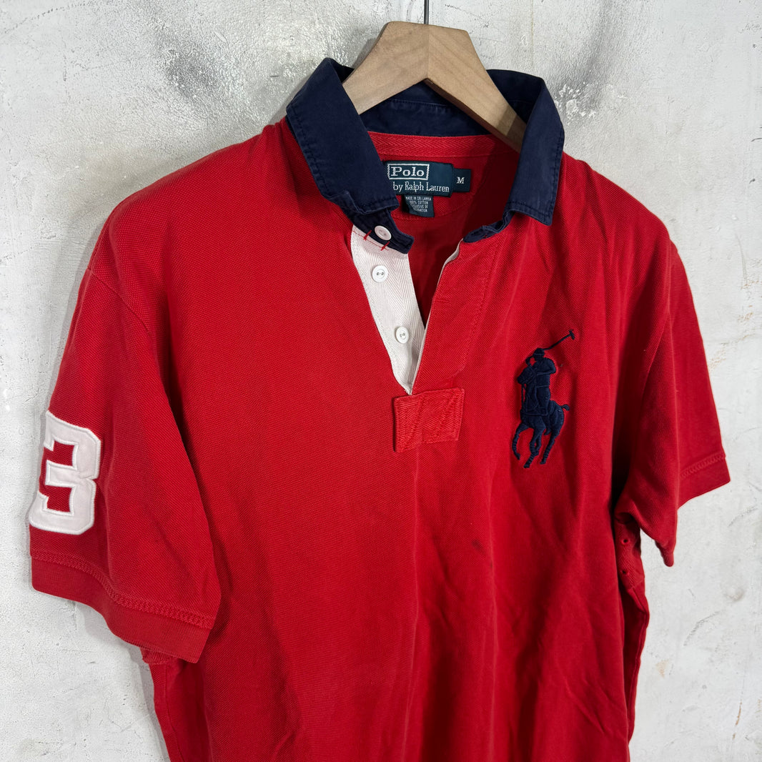Ralph Lauren Faded Red/Navy White #3 Pony Polo