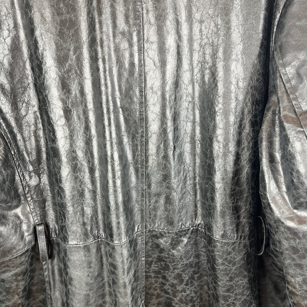 424 Paper Leather Trench Coat