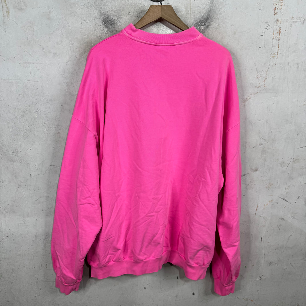 Balenciaga Pink Paris Icon Logo Crewneck