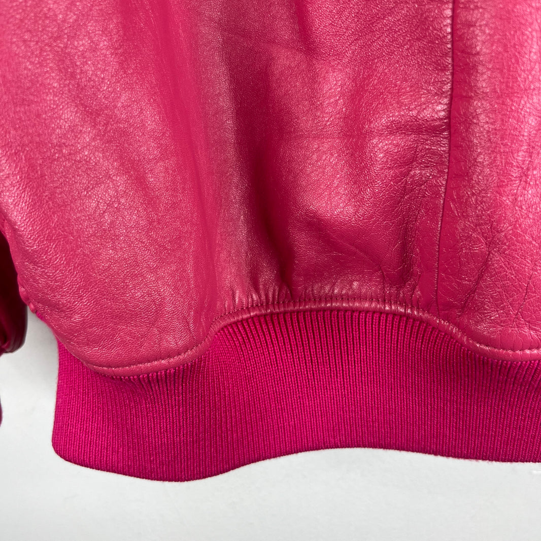 Prada Pink Oversized Nappa Leather Bomber Jacket