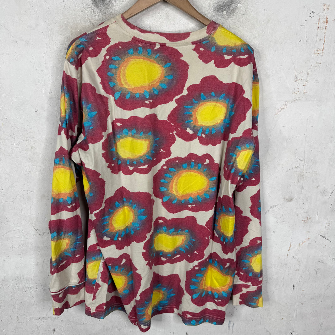 Supreme Red Painted Flowers L/S Shirt