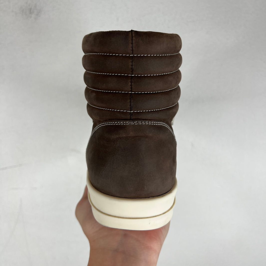 Rick Owens Brown Suede Vans High Sneakers