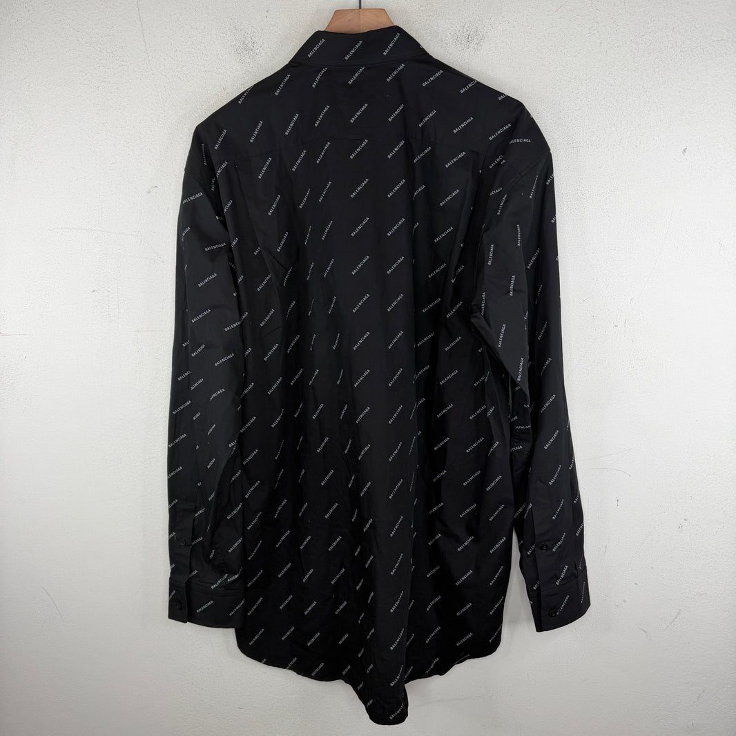 Balenciaga Repeat Logo L/S Button-Up Shirt