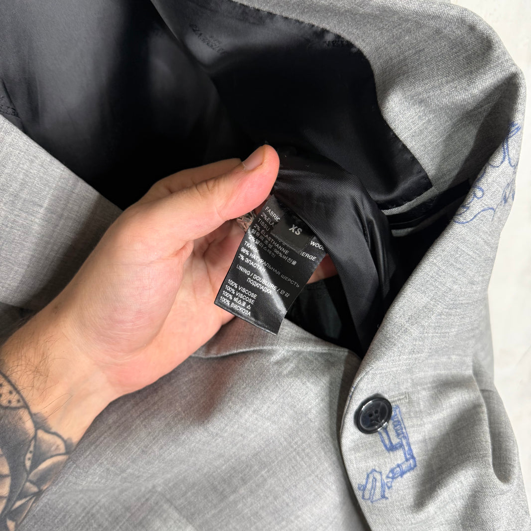 Vetements Grey Scribble Blazer