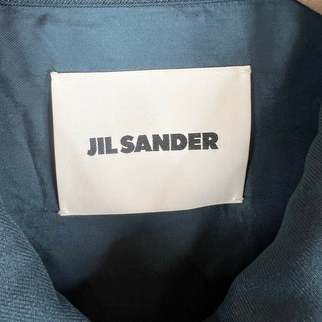Jil Sander Teal Zip Up Light Overshirt