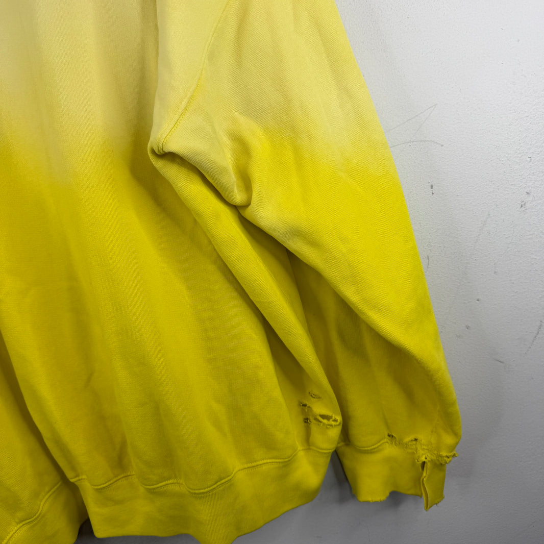 Balenciaga Sample Yellow Distressed Hoodie