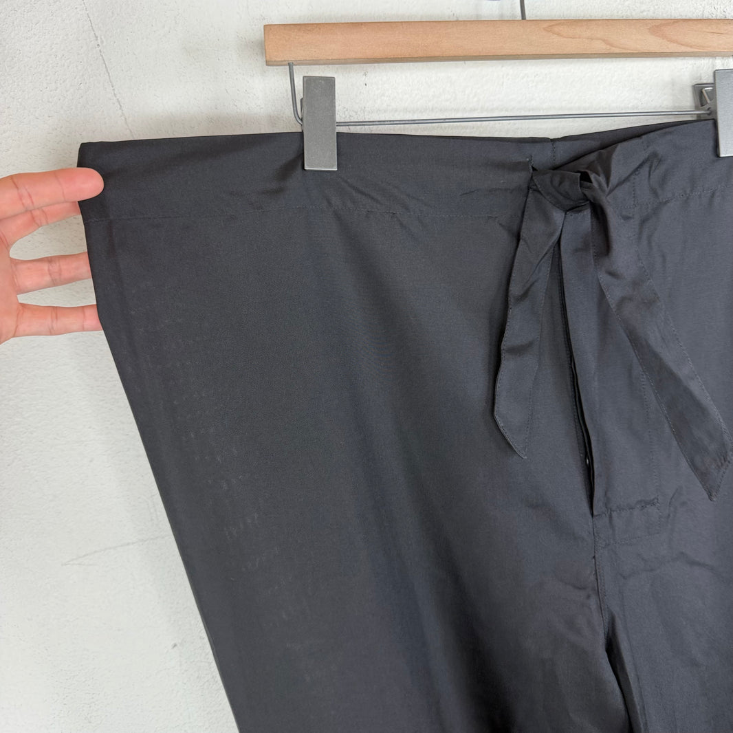 Margiela Thin Black Waist Tie Trousers