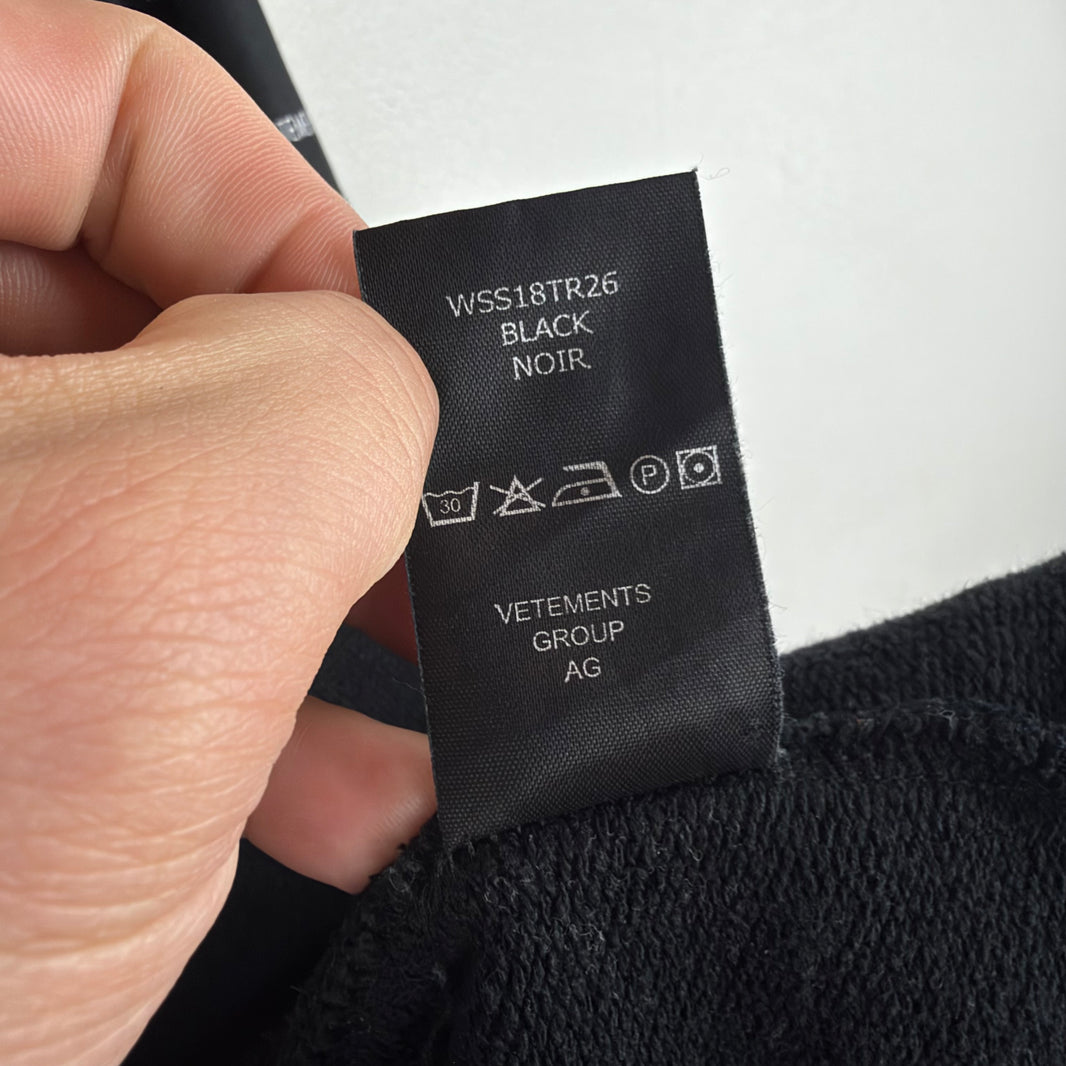 Vetements Cropped Long Washtag Hoodie