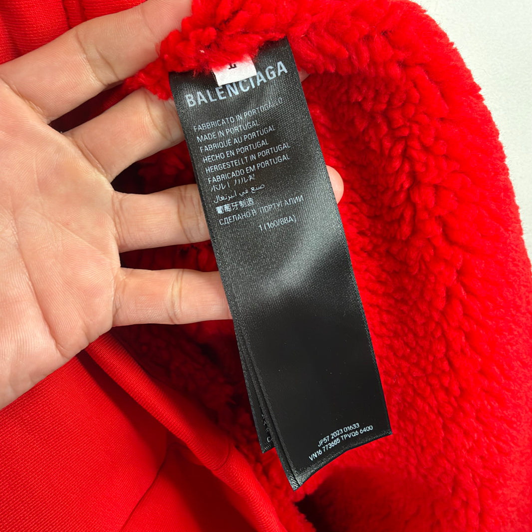 Balenciaga Skiwear 3B Red Fleece Hoodie