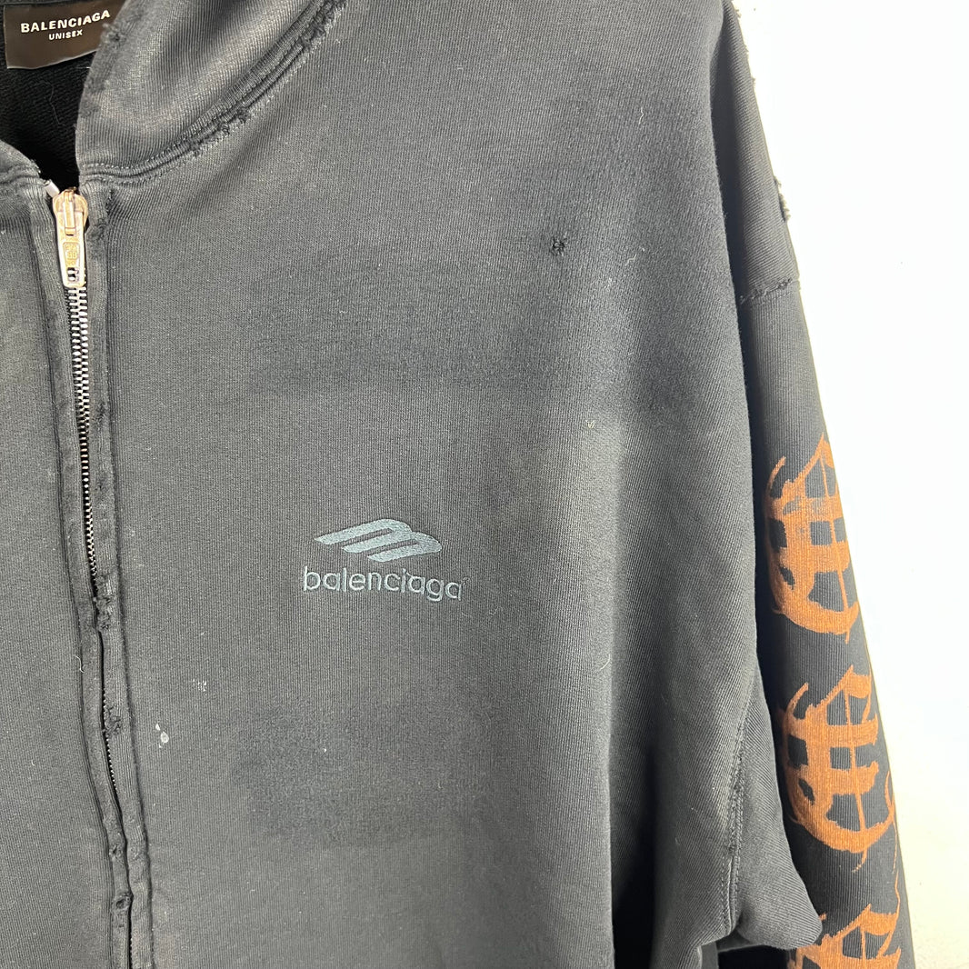Balenciaga Heavy Metal Zip-Up Hoodie