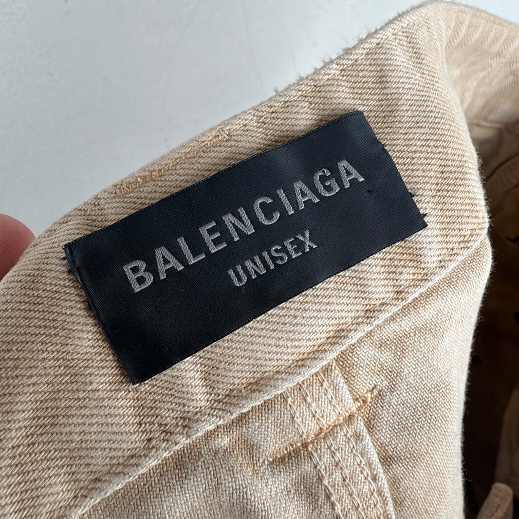 Balenciaga Tan Baggy Carpenter Double Knee Jeans
